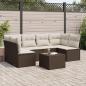 Preview: ARDEBO.de - 7-tlg. Garten-Sofagarnitur mit Kissen Braun Poly Rattan