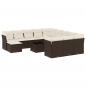 Preview: 13-tlg. Garten-Sofagarnitur mit Kissen Braun Poly Rattan