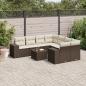 Preview: ARDEBO.de - 9-tlg. Garten-Sofagarnitur mit Kissen Braun Poly Rattan