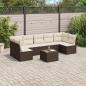 Preview: ARDEBO.de - 8-tlg. Garten-Sofagarnitur mit Kissen Braun Poly Rattan