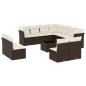 Preview: 12-tlg. Garten-Sofagarnitur mit Kissen Braun Poly Rattan