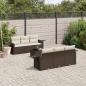 Preview: ARDEBO.de - 7-tlg. Garten-Sofagarnitur mit Kissen Braun Poly Rattan