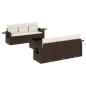 Preview: 7-tlg. Garten-Sofagarnitur mit Kissen Braun Poly Rattan