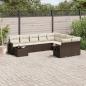 Preview: ARDEBO.de - 10-tlg. Garten-Sofagarnitur mit Kissen Braun Poly Rattan