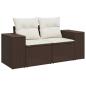Preview: 10-tlg. Garten-Sofagarnitur mit Kissen Braun Poly Rattan