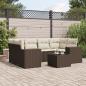 Preview: ARDEBO.de - 7-tlg. Garten-Sofagarnitur mit Kissen Braun Poly Rattan