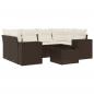 Preview: 7-tlg. Garten-Sofagarnitur mit Kissen Braun Poly Rattan