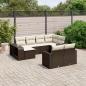 Preview: ARDEBO.de - 10-tlg. Garten-Sofagarnitur mit Kissen Braun Poly Rattan