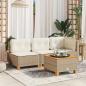 Preview: ARDEBO.de - Gartensofa mit Kissen 3-Sitzer Beige Poly Rattan