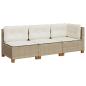 Preview: Gartensofa mit Kissen 3-Sitzer Beige Poly Rattan