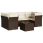 Preview: 7-tlg. Garten-Sofagarnitur mit Kissen Braun Poly Rattan
