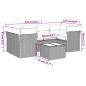 Preview: 7-tlg. Garten-Sofagarnitur mit Kissen Braun Poly Rattan