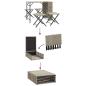 Preview: 5-tlg. Garten-Essgruppe Klappbar Hellgrau Poly Rattan