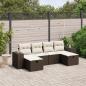 Preview: ARDEBO.de - 6-tlg. Garten-Sofagarnitur mit Kissen Braun Poly Rattan