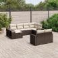 Preview: ARDEBO.de - 10-tlg. Garten-Sofagarnitur mit Kissen Braun Poly Rattan