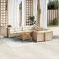 Preview: ARDEBO.de - 9-tlg. Garten-Sofagarnitur mit Kissen Beige Poly Rattan