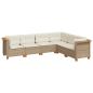 Preview: 6-tlg. Garten-Sofagarnitur mit Kissen Beige Poly Rattan