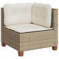 Preview: 6-tlg. Garten-Sofagarnitur mit Kissen Beige Poly Rattan