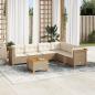 Preview: ARDEBO.de - 7-tlg. Garten-Sofagarnitur mit Kissen Beige Poly Rattan