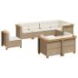 Preview: 8-tlg. Garten-Sofagarnitur mit Kissen Beige Poly Rattan