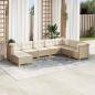Preview: ARDEBO.de - 8-tlg. Garten-Sofagarnitur mit Kissen Beige Poly Rattan