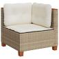 Preview: 10-tlg. Garten-Sofagarnitur mit Kissen Beige Poly Rattan