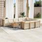 Preview: ARDEBO.de - 11-tlg. Garten-Sofagarnitur mit Kissen Beige Poly Rattan