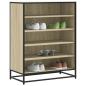 Preview: ARDEBO.de - Schuhschrank Sonoma Eiche 75x38x97,5 cm Holzwerkstoff Metall