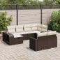 Preview: ARDEBO.de - 10-tlg. Garten-Sofagarnitur mit Kissen Braun Poly Rattan
