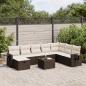 Preview: ARDEBO.de - 9-tlg. Garten-Sofagarnitur mit Kissen Braun Poly Rattan