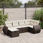 Preview: ARDEBO.de - 6-tlg. Garten-Sofagarnitur mit Kissen Braun Poly Rattan