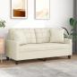 Preview: ARDEBO.de - 2-Sitzer-Sofa mit Zierkissen Creme 140 cm Kunstleder