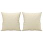 Preview: 2-Sitzer-Sofa mit Zierkissen Creme 140 cm Kunstleder
