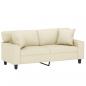 Preview: 2-Sitzer-Sofa mit Zierkissen Creme 140 cm Kunstleder