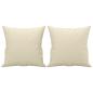 Preview: 2-Sitzer-Sofa mit Zierkissen Creme 140 cm Kunstleder
