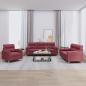 Preview: ARDEBO.de - 3-tlg. Sofagarnitur mit Kissen Weinrot Stoff