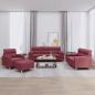 Preview: ARDEBO.de - 4-tlg. Sofagarnitur mit Kissen Weinrot Stoff