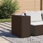 Preview: Garten-Beistelltisch mit Glasplatte Braun 58x27,5x55 cm Rattan