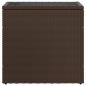 Preview: Garten-Beistelltisch mit Glasplatte Braun 58x27,5x55 cm Rattan