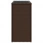 Preview: Garten-Beistelltisch mit Glasplatte Braun 58x27,5x55 cm Rattan