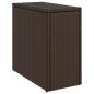Preview: Garten-Beistelltisch mit Glasplatte Braun 58x27,5x55 cm Rattan