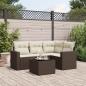 Preview: ARDEBO.de - 5-tlg. Garten-Sofagarnitur mit Kissen Braun Poly Rattan