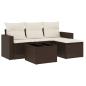 Preview: 5-tlg. Garten-Sofagarnitur mit Kissen Braun Poly Rattan
