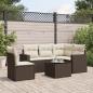 Preview: ARDEBO.de - 6-tlg. Garten-Sofagarnitur mit Kissen Braun Poly Rattan