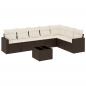Preview: 8-tlg. Garten-Sofagarnitur mit Kissen Braun Poly Rattan