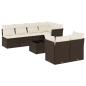 Preview: 8-tlg. Garten-Sofagarnitur mit Kissen Braun Poly Rattan