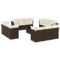 Preview: 13-tlg. Garten-Sofagarnitur mit Kissen Braun Poly Rattan