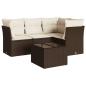 Preview: 5-tlg. Garten-Sofagarnitur mit Kissen Braun Poly Rattan
