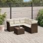 Preview: ARDEBO.de - 6-tlg. Garten-Sofagarnitur mit Kissen Braun Poly Rattan