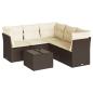Preview: 6-tlg. Garten-Sofagarnitur mit Kissen Braun Poly Rattan